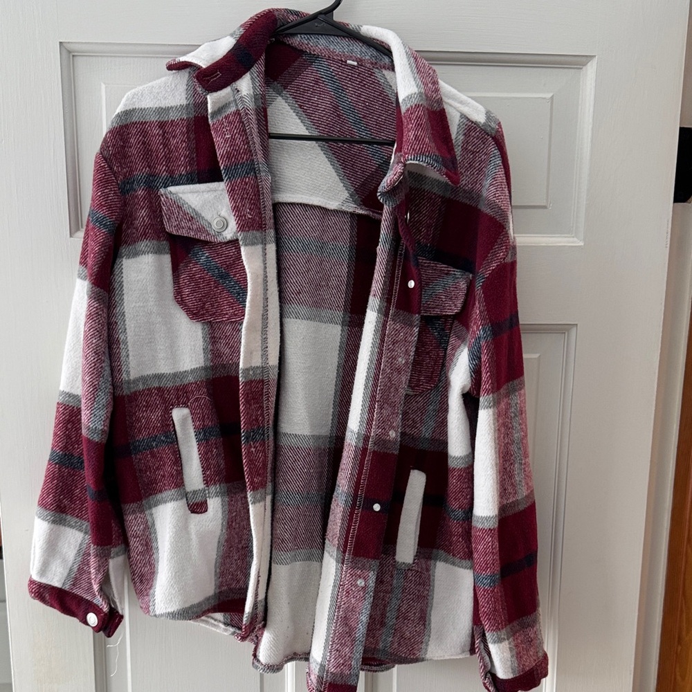Plaid Button-Up Jacket